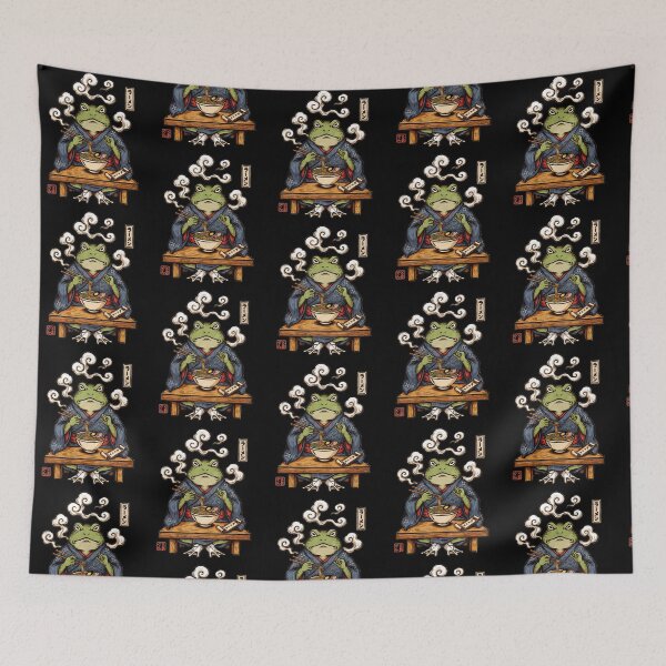 Item preview, Grumpy Frog Eating Ramen Vintage Poster Japanese Humor designed and sold by Redgiant87x.