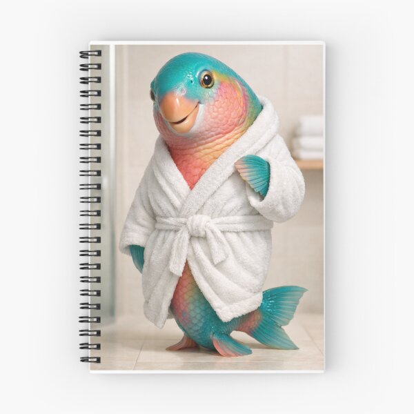 Item preview, Parrotfish White Bathrobe designed and sold by Sillytoe.