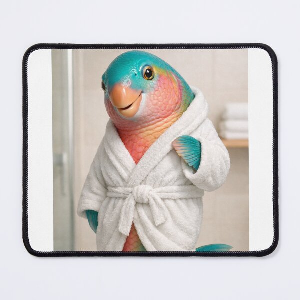Item preview, Parrotfish White Bathrobe designed and sold by Sillytoe.