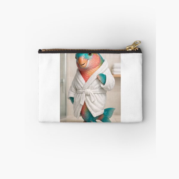 Item preview, Parrotfish White Bathrobe designed and sold by Sillytoe.