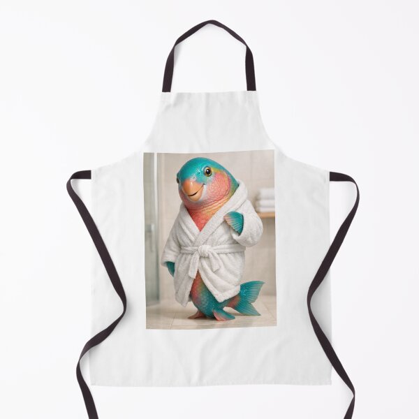 Item preview, Parrotfish White Bathrobe designed and sold by Sillytoe.