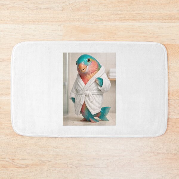 Item preview, Parrotfish White Bathrobe designed and sold by Sillytoe.