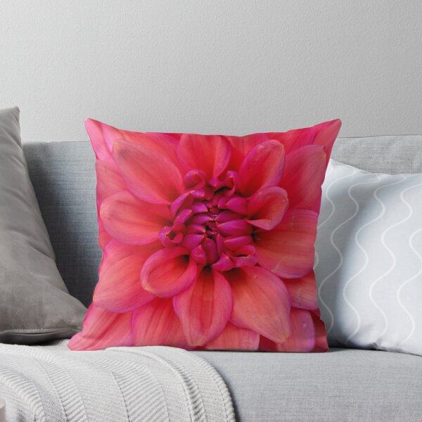 Item preview, Dahlia 'Negroni Sunset' Coral Dahlia Curled Petals, Macro Botanical Photography designed and sold by PrettyAround.