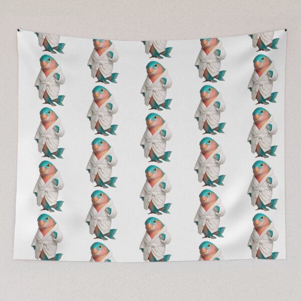 Item preview, Parrotfish Fluffy Bathrobe designed and sold by Sillytoe.