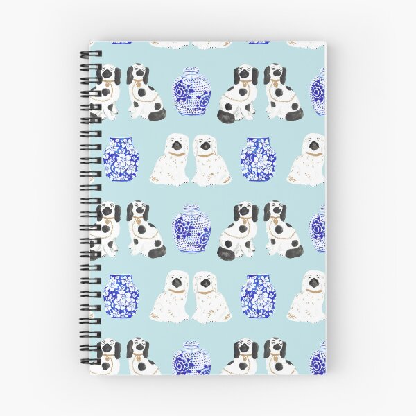 Item preview, Staffordshire Dogs + Ginger Jars in Ice Blue designed and sold by YesterdayColl.