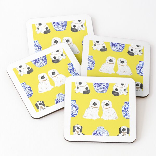 Item preview, Staffordshire Dogs + Ginger Jars in Canary Yellow designed and sold by YesterdayColl.
