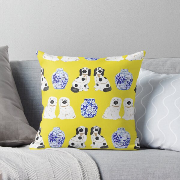 Item preview, Staffordshire Dogs + Ginger Jars in Canary Yellow designed and sold by YesterdayColl.