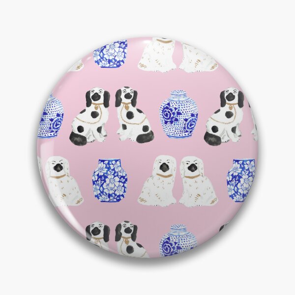 Item preview, Staffordshire Dogs + Ginger Jars in Light Pink designed and sold by YesterdayColl.