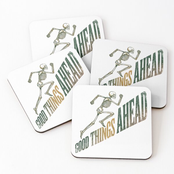 Item preview, Skeleton Running Graphic Good Things Ahead Distressed Typography designed and sold by MisteryDesigner.