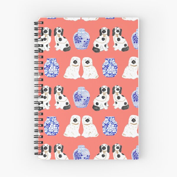 Item preview, Staffordshire Dogs + Ginger Jars in Neon Peach Coral designed and sold by YesterdayColl.