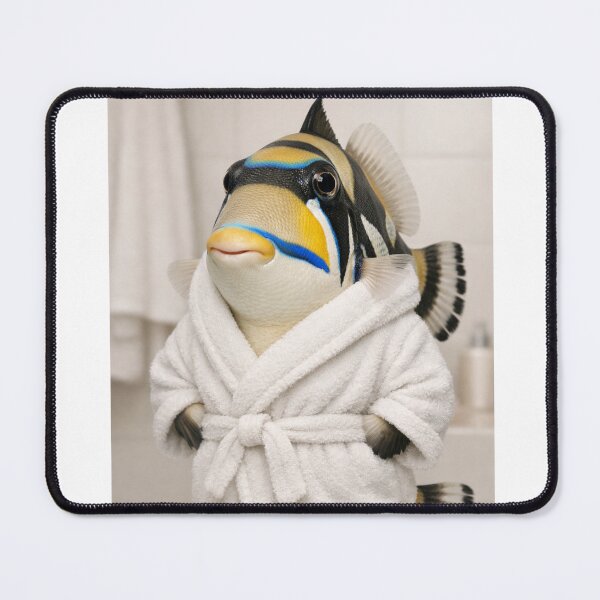 Item preview, Picasso Triggerfish White Bathrobe designed and sold by Sillytoe.