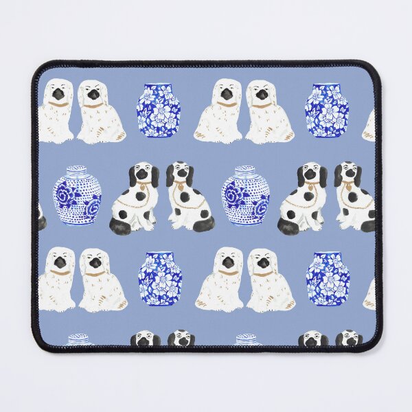 Item preview, Staffordshire Dogs + Ginger Jars in Delft Blue designed and sold by YesterdayColl.