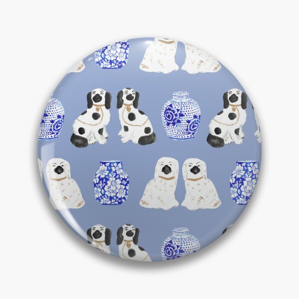 Item preview, Staffordshire Dogs + Ginger Jars in Delft Blue designed and sold by YesterdayColl.