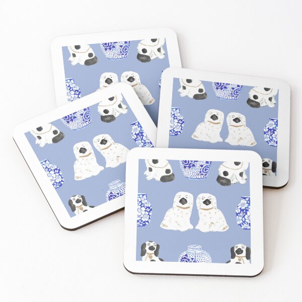 Item preview, Staffordshire Dogs + Ginger Jars in Delft Blue designed and sold by YesterdayColl.