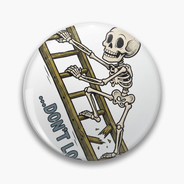 Item preview, Skeleton Climbing a Crooked Ladder designed and sold by MisteryDesigner.