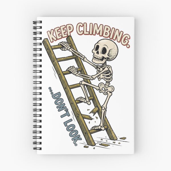 Item preview, Skeleton Climbing a Crooked Ladder designed and sold by MisteryDesigner.