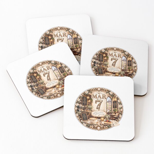 Item preview, March 7 Cozy Coffee Birthday Design designed and sold by LunaMoments.