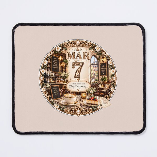 Item preview, March 7 Cozy Coffee Birthday Design designed and sold by LunaMoments.