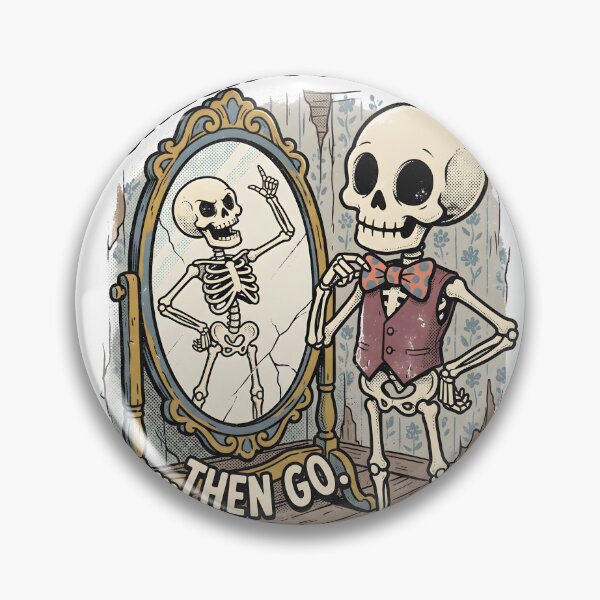 Item preview, Skeleton Fixing a Bow Tie in Front of a Mirror designed and sold by MisteryDesigner.