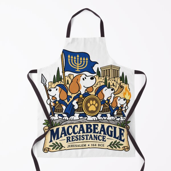 Aperçu de l'œuvre Résistance des Maccabeagles – Parodie de l'histoire des Beagles de Hanoukka créée et vendue par Past in Threads.