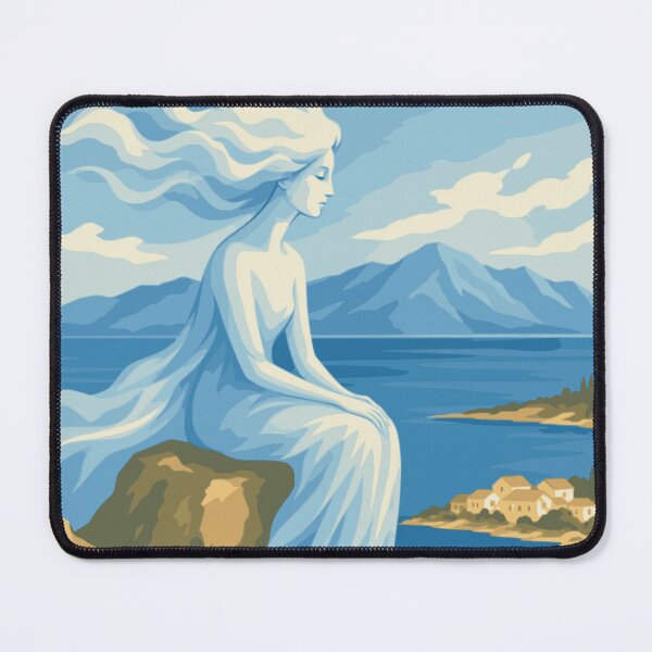 Item preview, Adriatic Sea Wall Art, Mediterranean Woman Print, Coastal Blue Decor, Ethereal Woman Art, Croatia Inspired Print , Seaside Artwork designed and sold by Studio pod Burom.