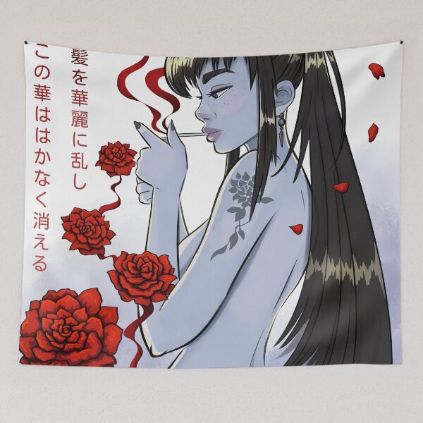 Item preview, Japanese Woman with Roses designed and sold by FennEric.