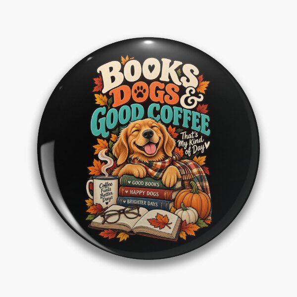 Item preview, Books Dogs & Good Coffee .. Cozy Fall Golden Retriever designed and sold by Ridaelb.