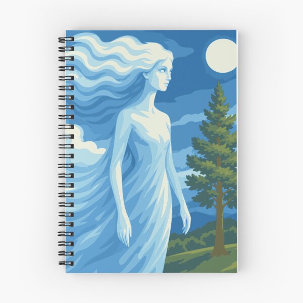 Item preview, Spirit of the Mountain Art, Ethereal Woman Print, Blue Fantasy Art, Nature Goddess Print, Mystical Landscape, Feminine Decor designed and sold by Studio pod Burom.