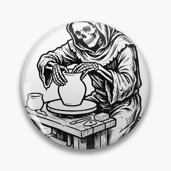 Item preview, Skeleton Shaping a Clay Vase designed and sold by MisteryDesigner.