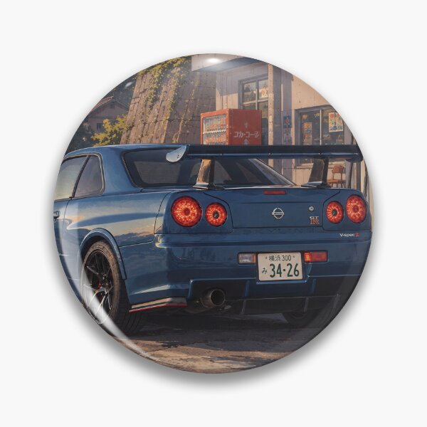 Item preview, Nissan Skyline GT-R R34 at gas station in rural Japanese mountains  designed and sold by ElusiveSound.