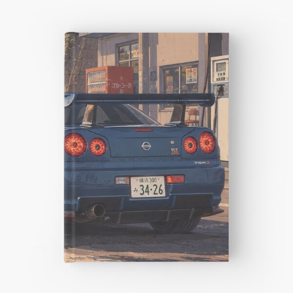 Item preview, Nissan Skyline GT-R R34 at gas station in rural Japanese mountains  designed and sold by ElusiveSound.