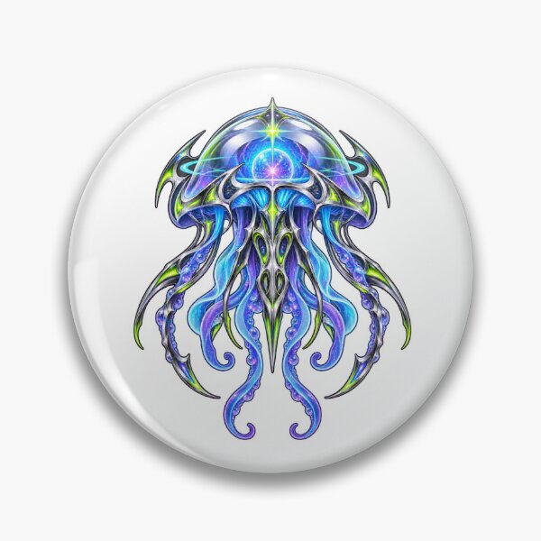 Item preview, Cyber Jellyfish Y2K Chrome Streetwear Graphic designed and sold by RAX Mirth Studio.
