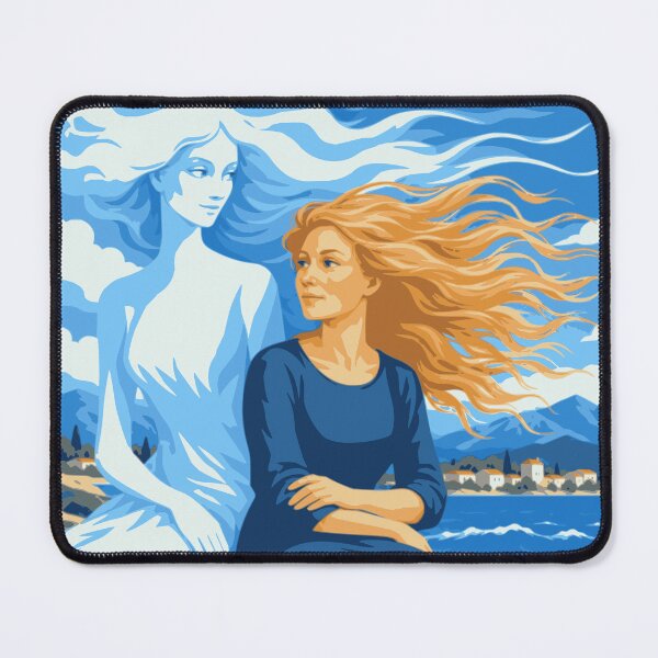 Item preview, The Sea Within Her Art, Adriatic Woman Print, Mediterranean Coastal Art, Feminine Blue Poster, Dreamy Seaside Decor designed and sold by Studio pod Burom.