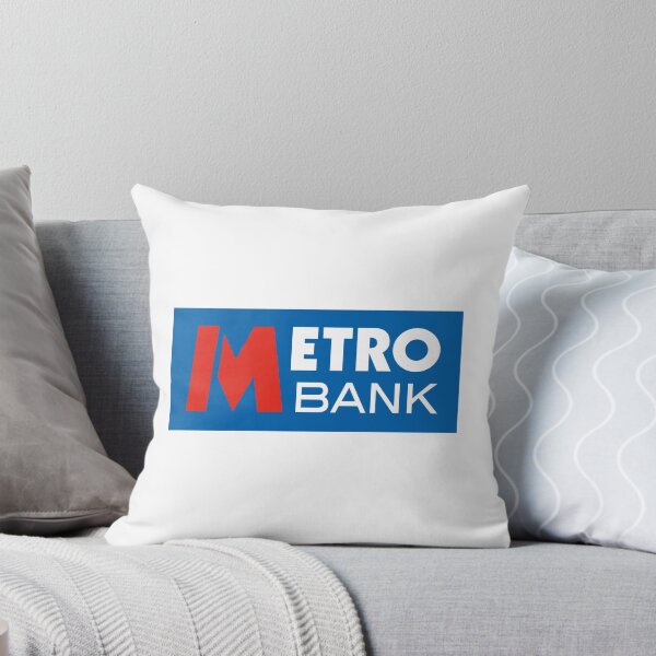 Item preview, Metro Bank logo icon on blue background designed and sold by Morganterip.