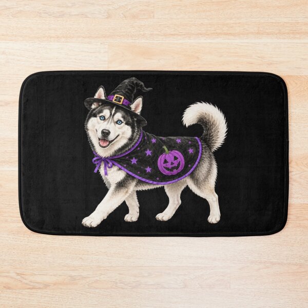 Item preview, Halloween Husky Witch Dog with Jack-O'-Lantern Cape designed and sold by hamadacolonel.