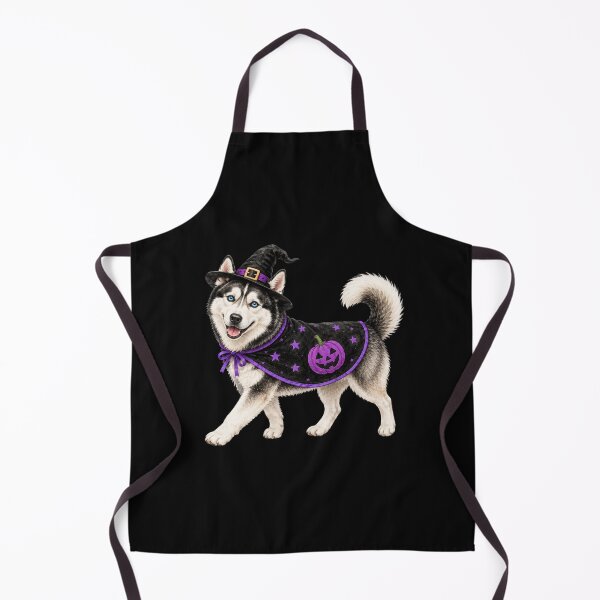 Item preview, Halloween Husky Witch Dog with Jack-O'-Lantern Cape designed and sold by hamadacolonel.
