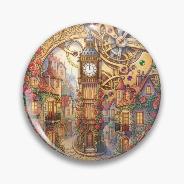 Item preview, Miniature City Inside an Antique Pocket Watch designed and sold by ImageryLoom.