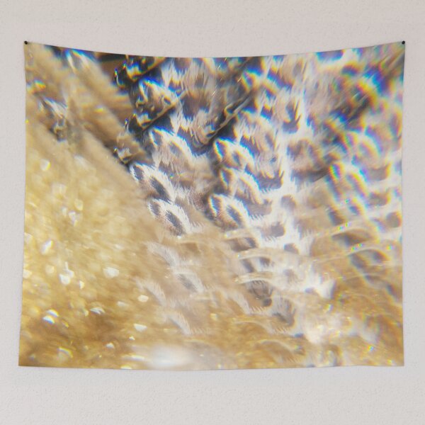 Item preview, Golden Honeycomb & Coral: Luminous Microscopic Textures & Prismatic Light Art designed and sold by ElionSolis.