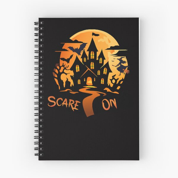 Item preview, Spooky Halloween cartoon illustration, haunted house "Scare On", designed and sold by Art-Horizon.