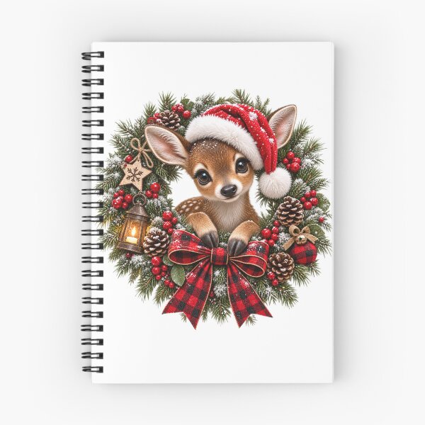 Item preview, Cute Christmas Baby Deer Holiday Wreath designed and sold by HippyRikky.