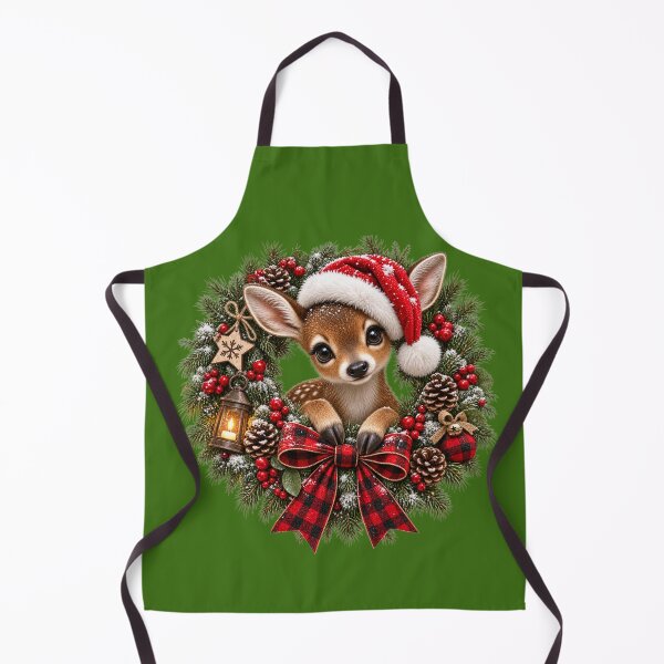 Item preview, Cute Christmas Baby Deer Holiday Wreath designed and sold by HippyRikky.
