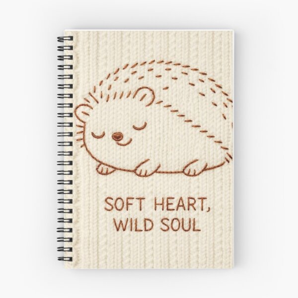 Item preview, "Soft Heart Wild Soul Hedgehog Sticker — Cute Embroidery Style Line Art" designed and sold by HOODYBUDSTYLES.