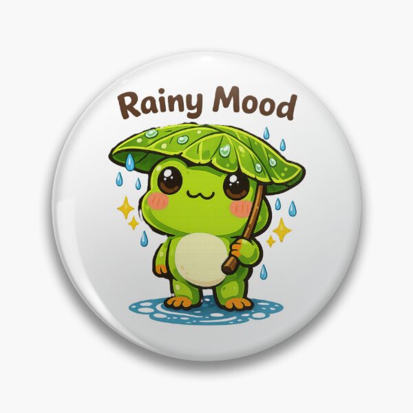 Item preview, Rainy Mood Frog – Cute Kawaii Leaf Umbrella Design designed and sold by Sarssal.