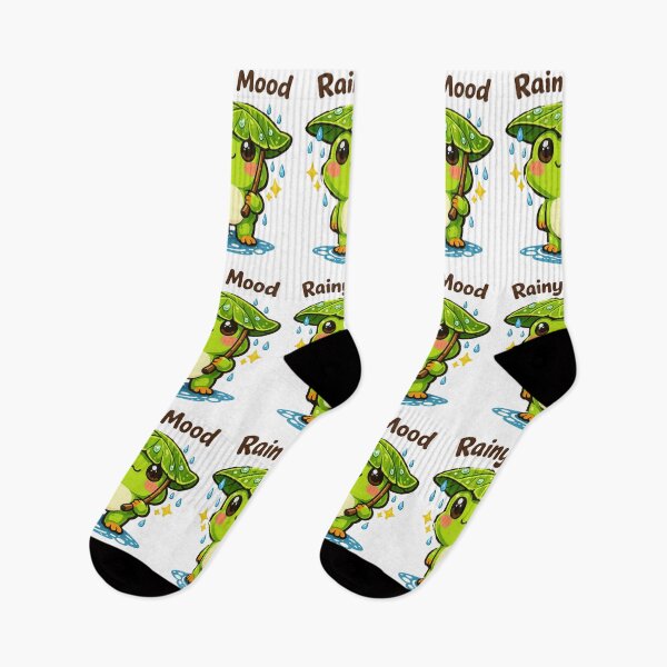 Item preview, Rainy Mood Frog – Cute Kawaii Leaf Umbrella Design designed and sold by Sarssal.