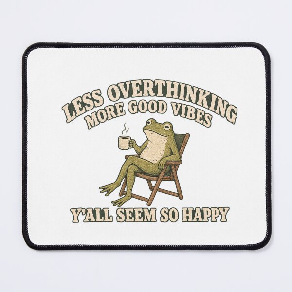 Item preview, Less Overthinking More Good Vibes Vintage Frog designed and sold by mik lor.