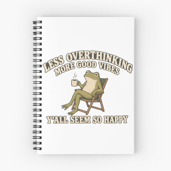 Item preview, Less Overthinking More Good Vibes Vintage Frog designed and sold by mik lor.