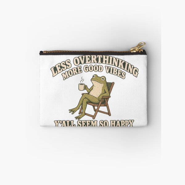 Item preview, Less Overthinking More Good Vibes Vintage Frog designed and sold by mik lor.