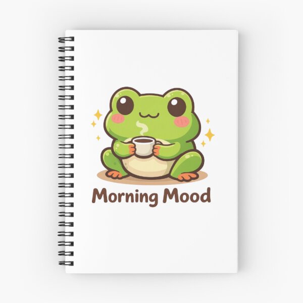 Item preview, Morning Mood Frog – Cute Kawaii Coffee Lover Design designed and sold by Sarssal.