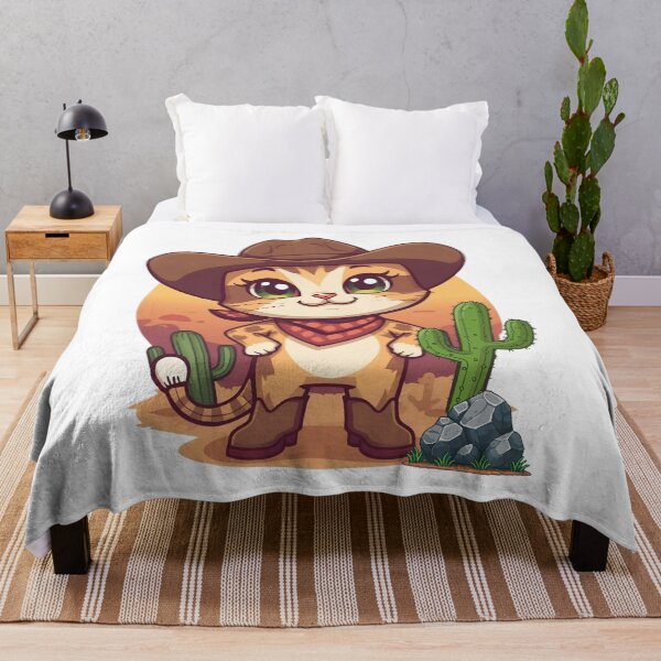 Item preview, Cute Cowboy Cat Western Desert Cactus designed and sold by yuki-hana.