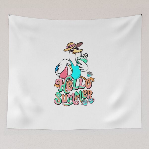 Item preview, Cute Swan Hello Summer Retro designed and sold by yuki-hana.